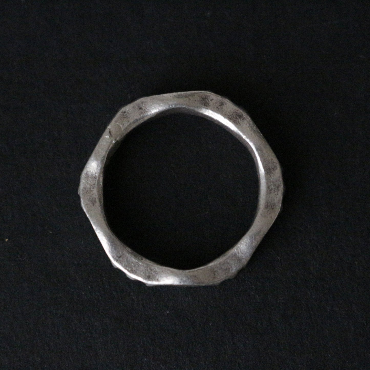 Etched Solid Silver Ring
