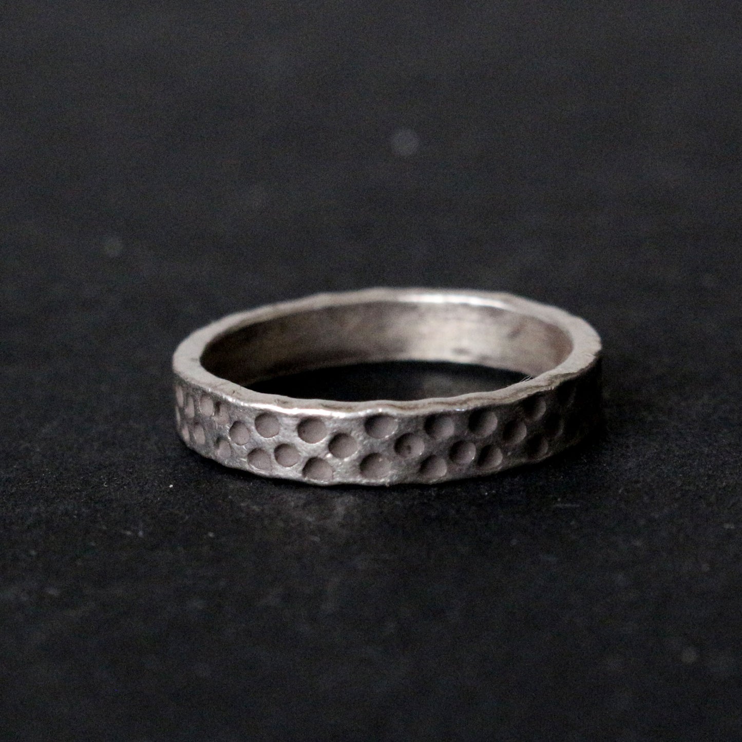 Hammered Silver Band Ring