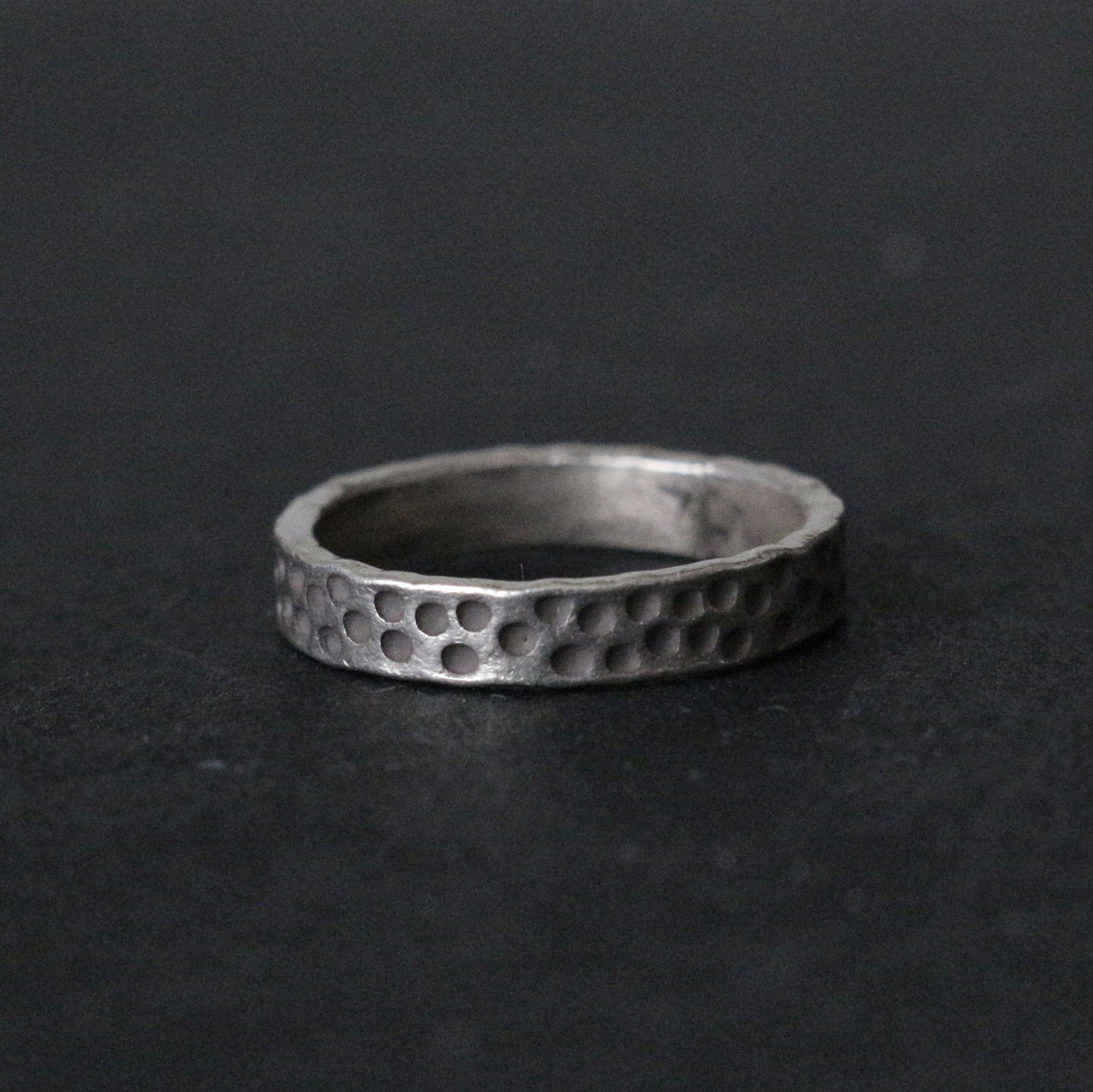Hammered Silver Band Ring