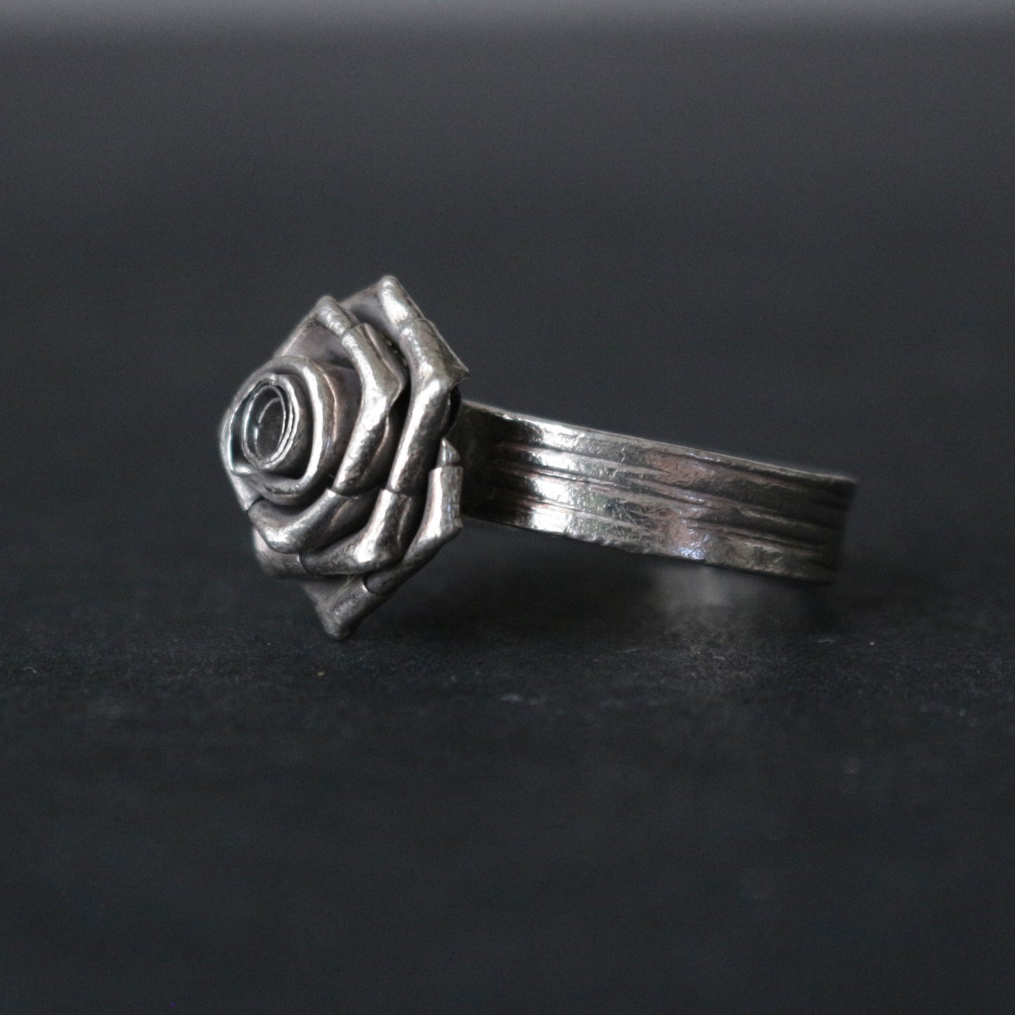 Silver Rose Bud Ring