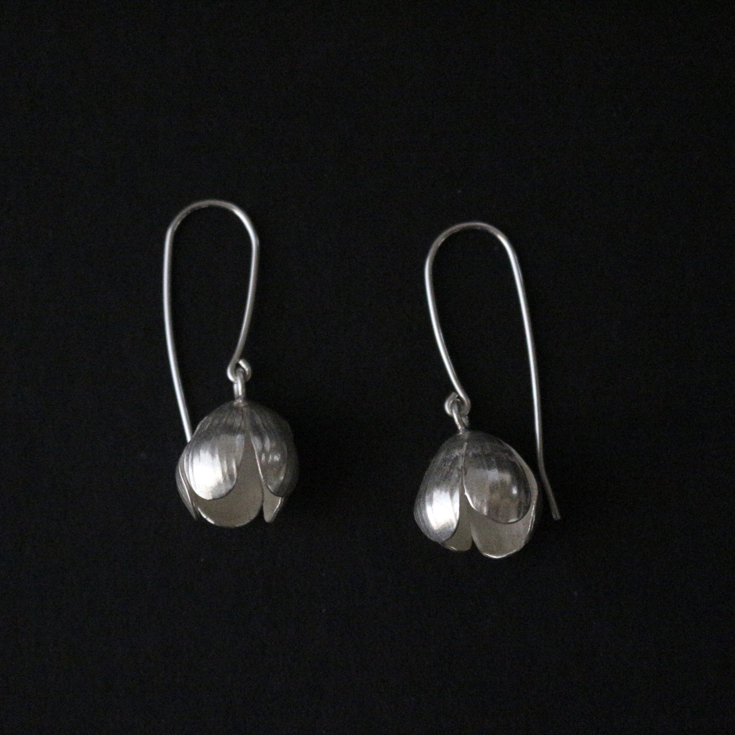 Silver Bud Dangle Earrings