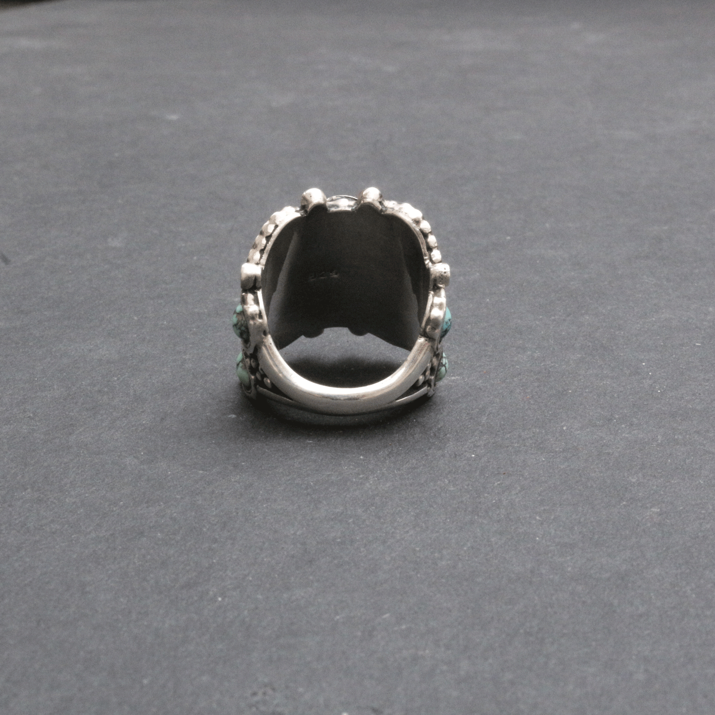 Multi Stone Solid Silver Ring