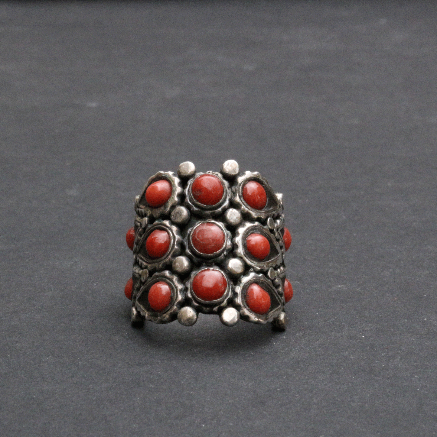 Multi Stone Solid Silver Ring
