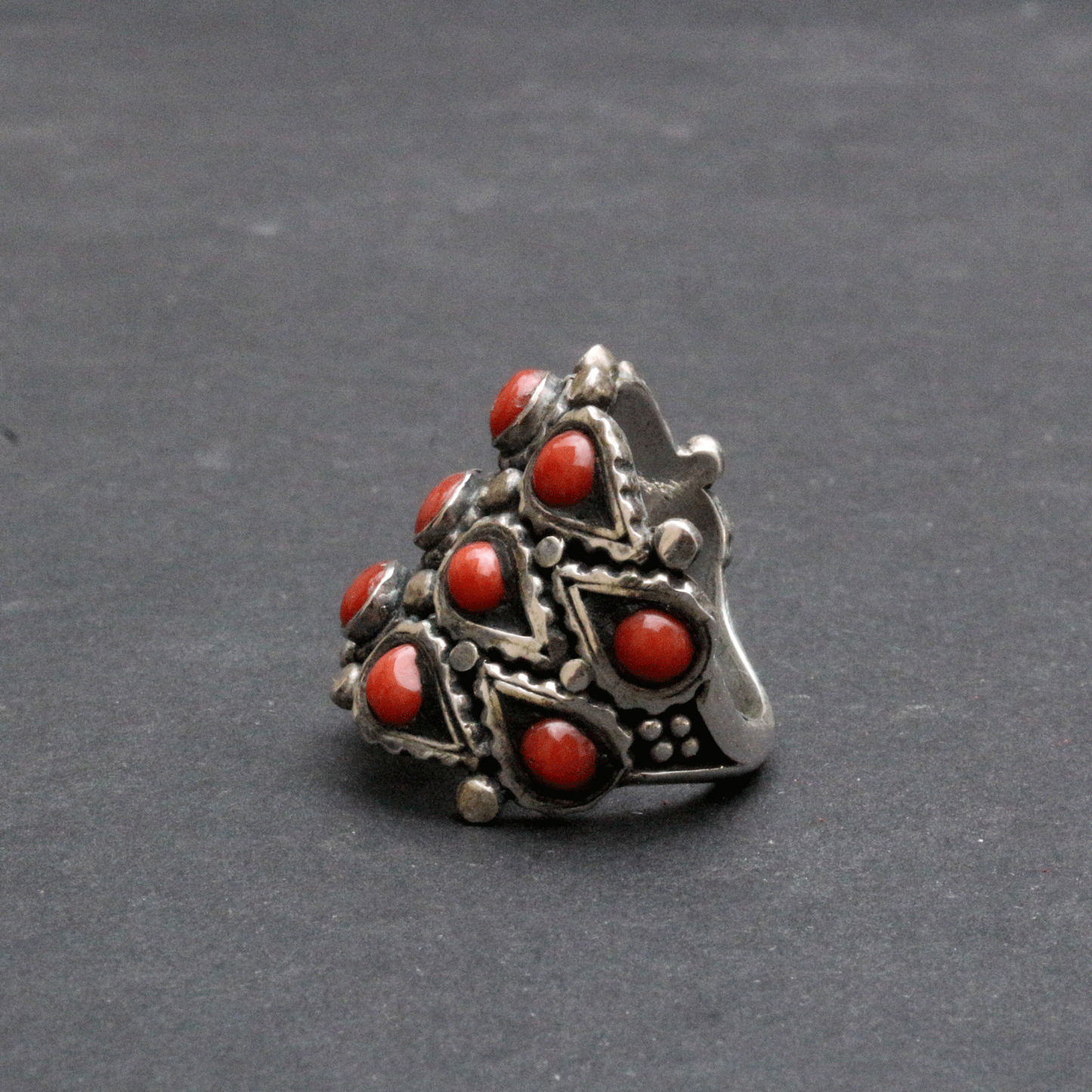 Multi Stone Solid Silver Ring
