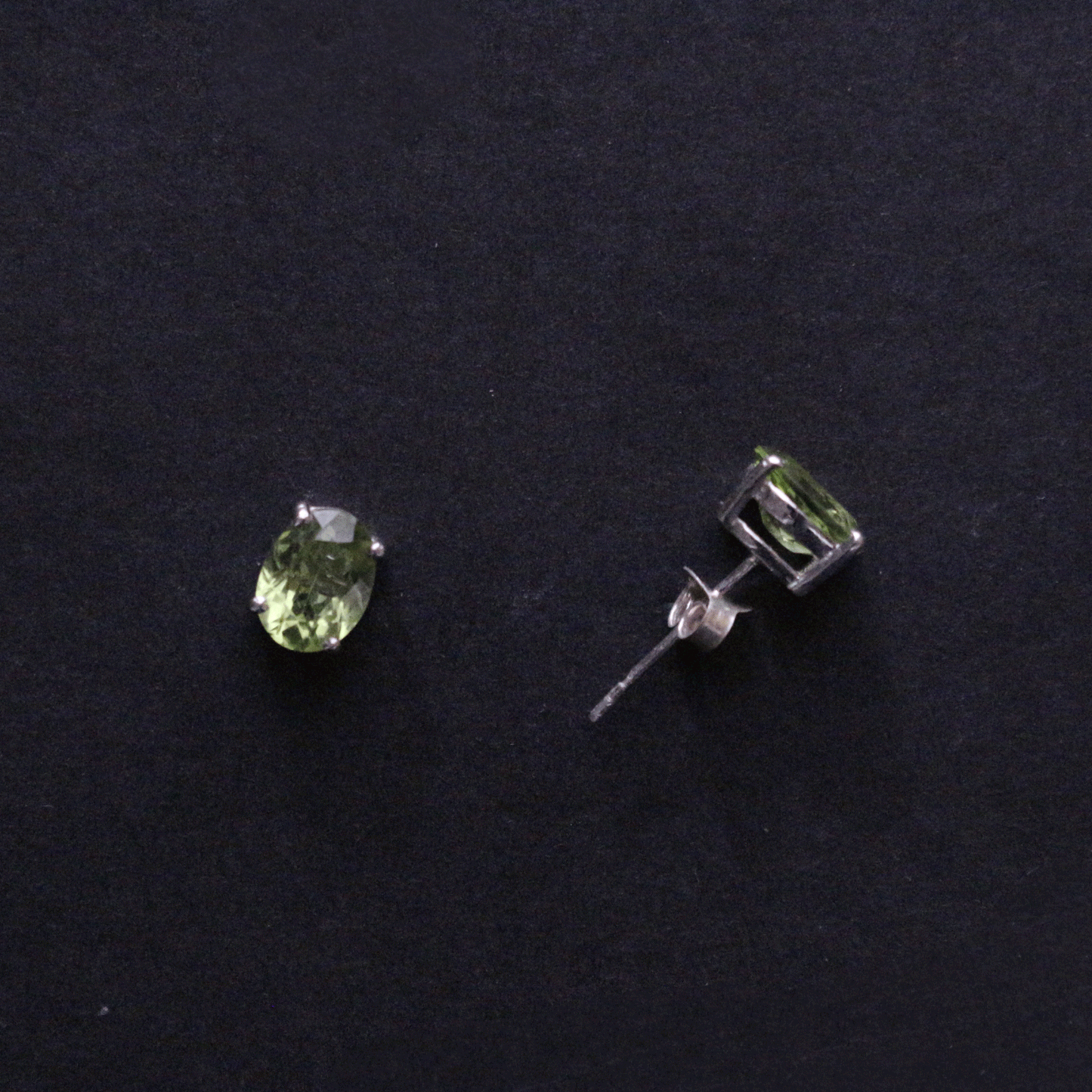 Faceted Peridot Stud Earrings