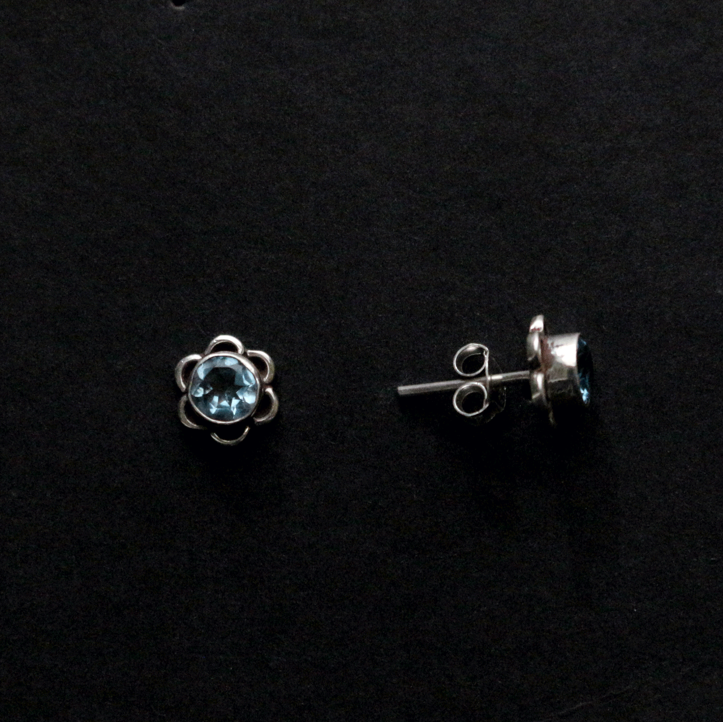 Blue Topaz Stud Earrings