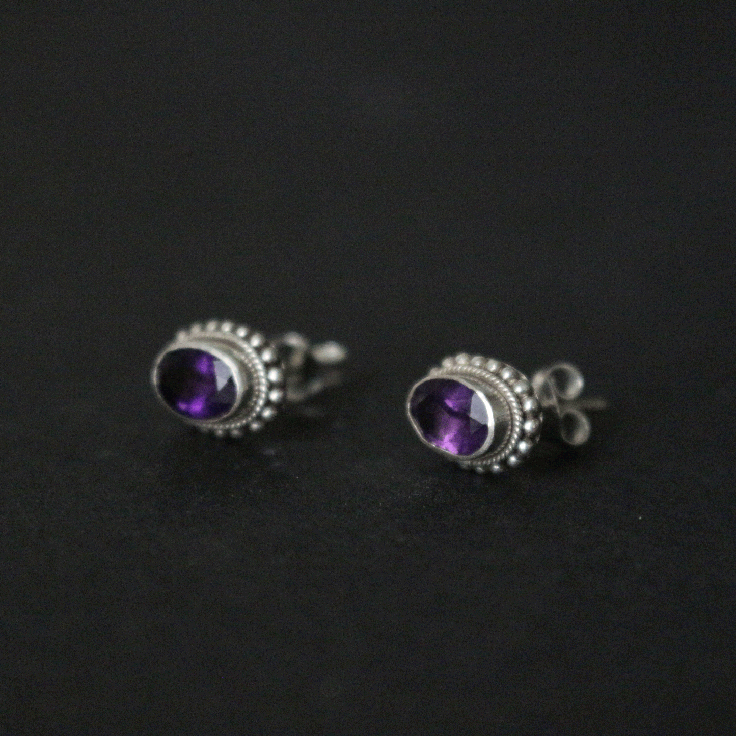 Amethyst Stud Earrings