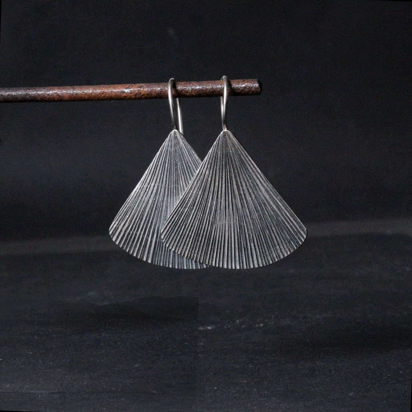 Silver Fan Earrings