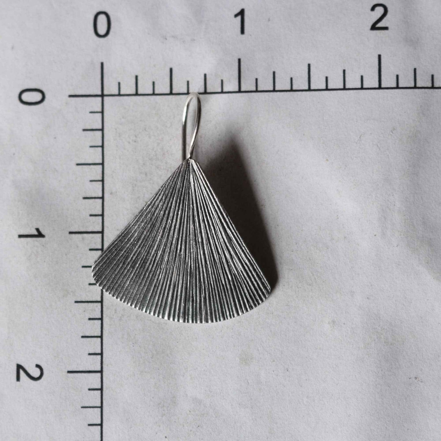 Silver Fan Shaped Earrings
