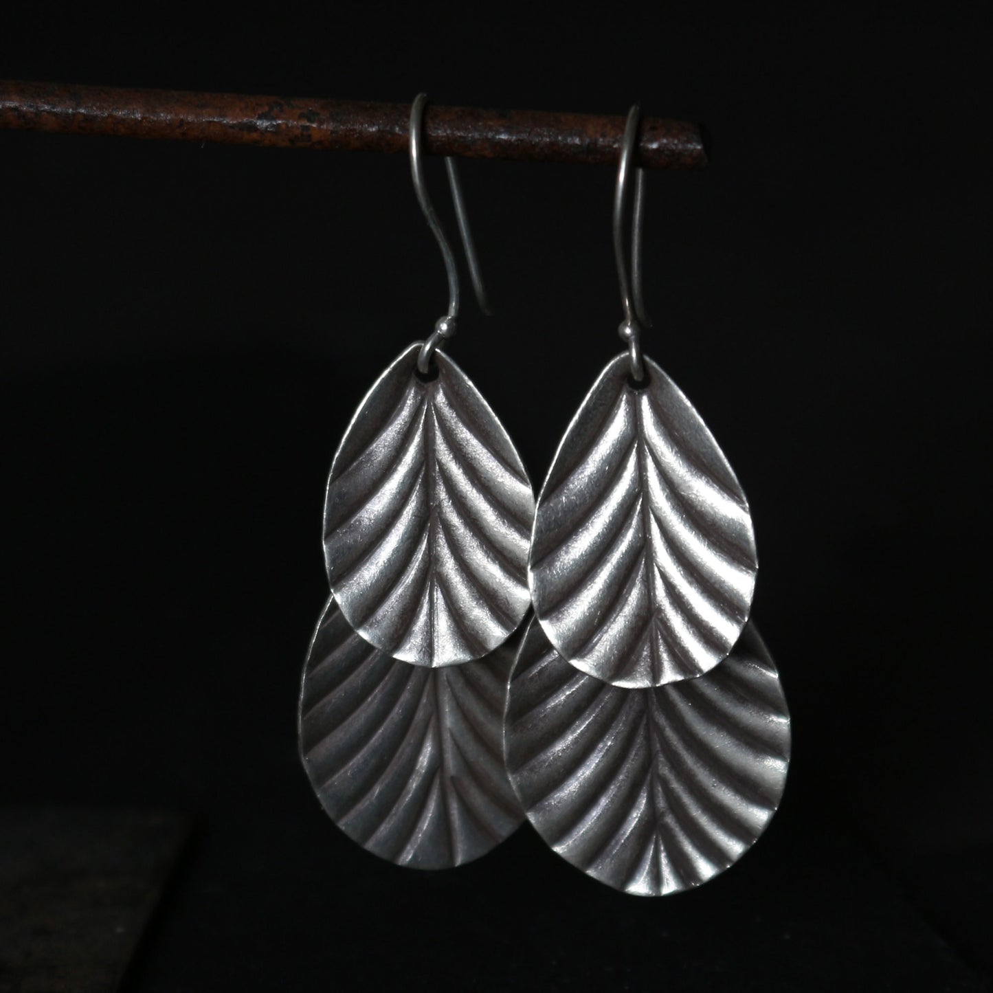 Silver Leaf Dangle Earrings