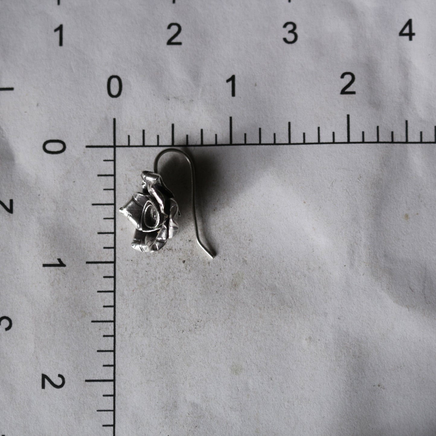 Silver Rose Bud Earrings