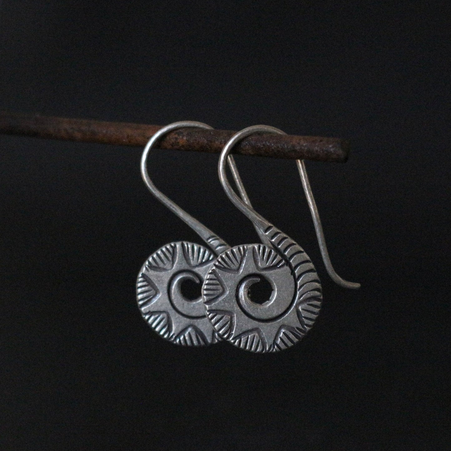 Hilltribe Silver Spiral Earrings