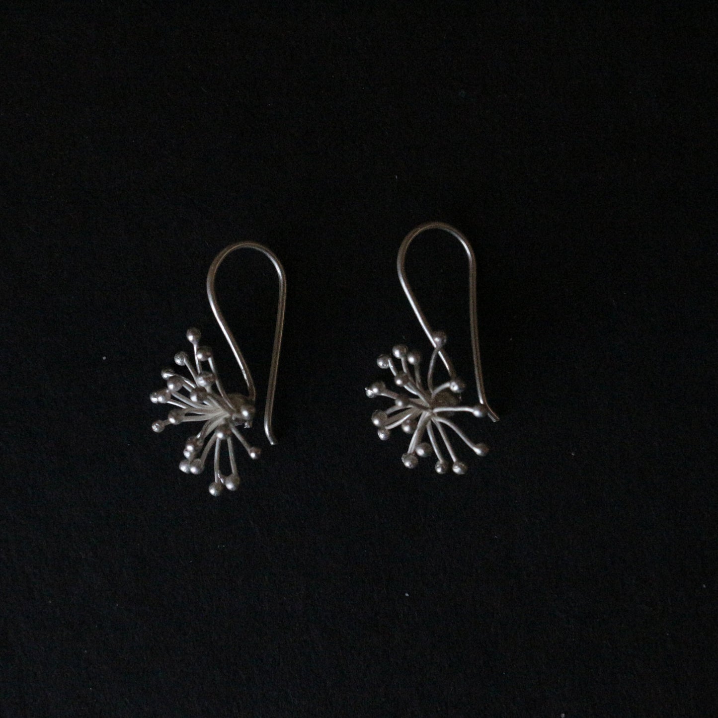 Sea Urchin Silver Earrings