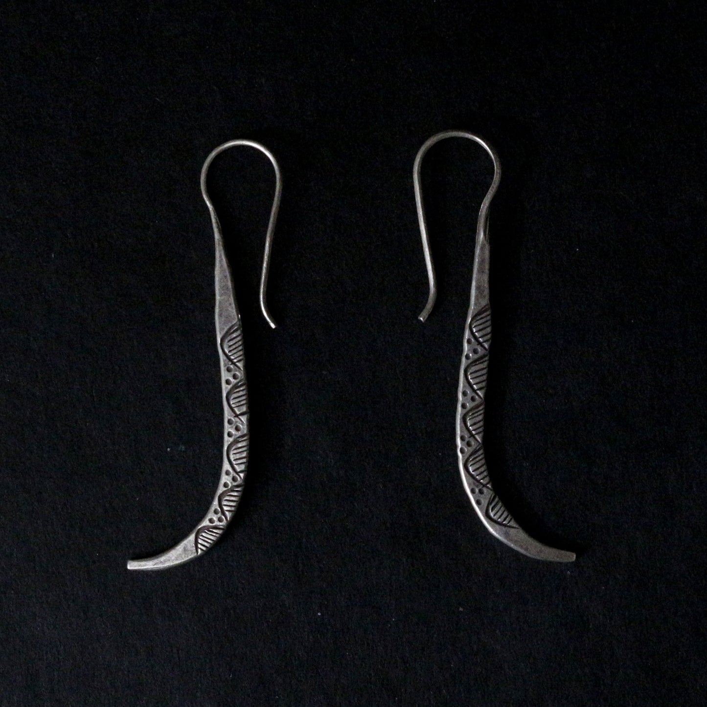 Etched Silver Earrings