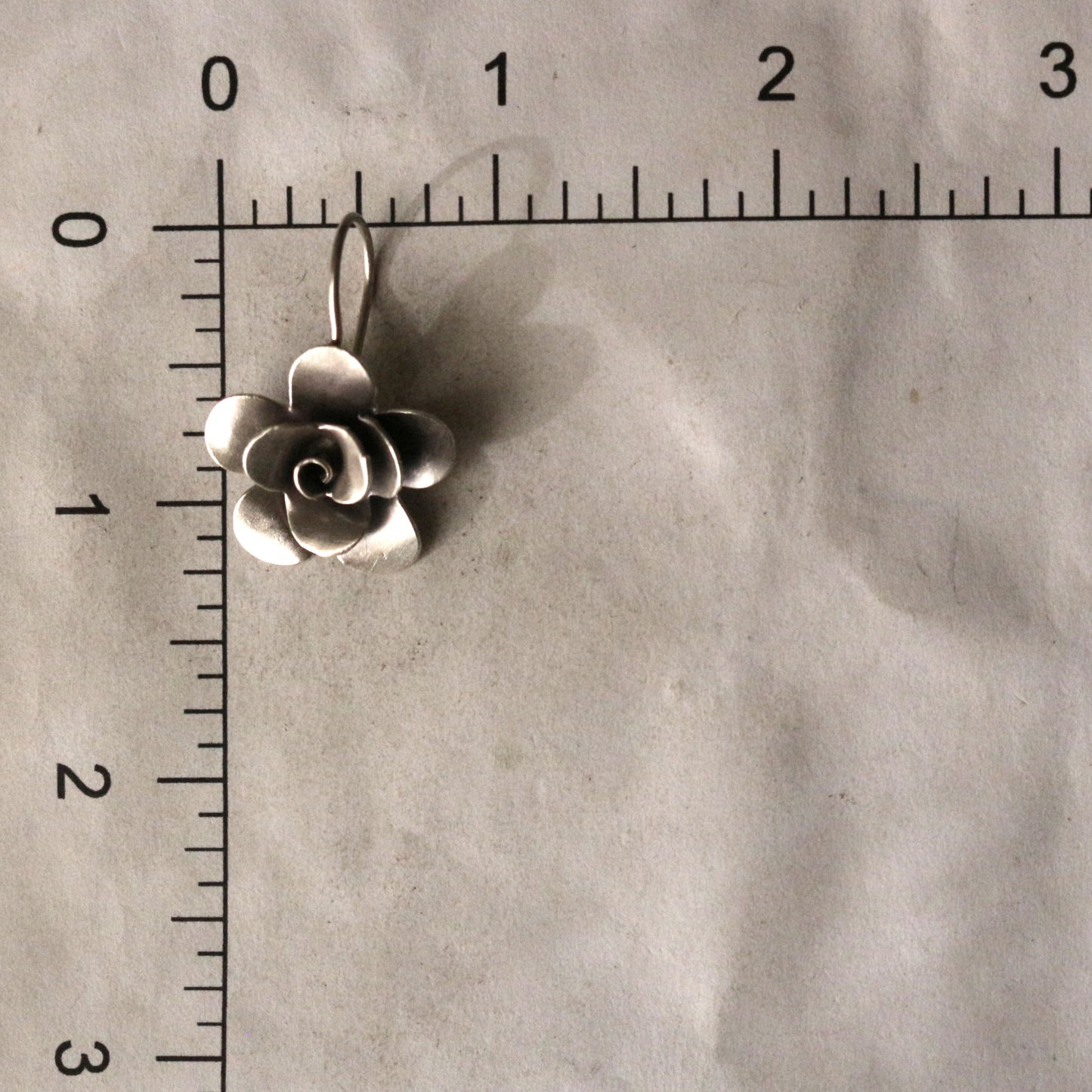 Silver Rose Bud Earrings