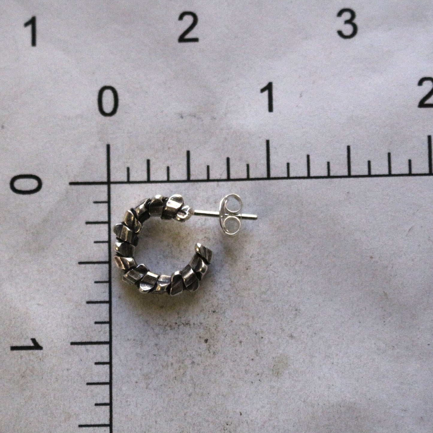 Silver Stud Hoop Earrings