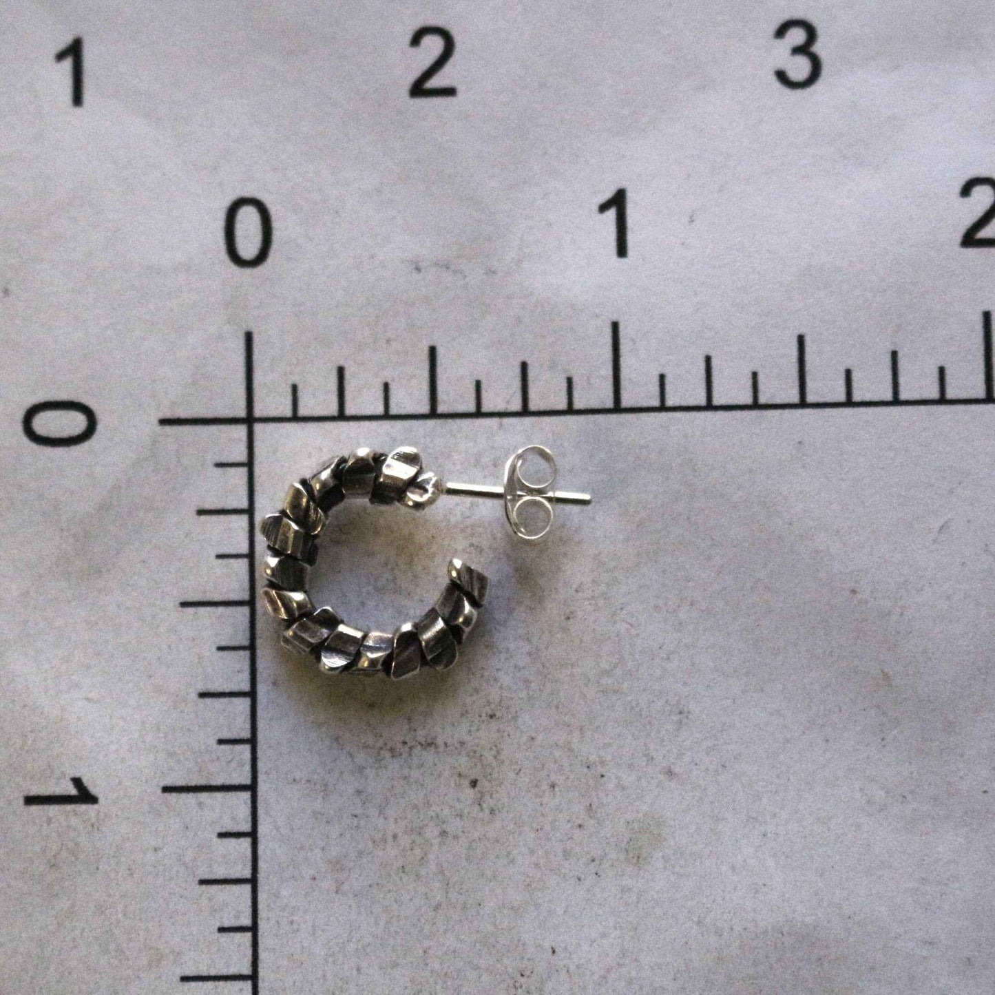 Silver Stud Hoop Earrings