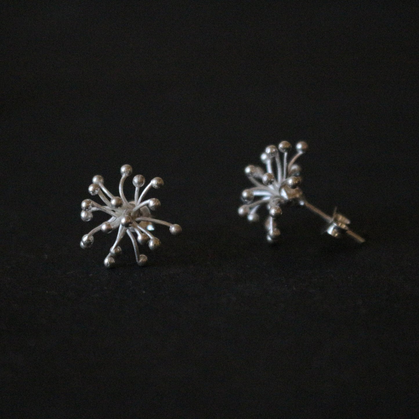 Silver Sea Urchin Stud Earrings