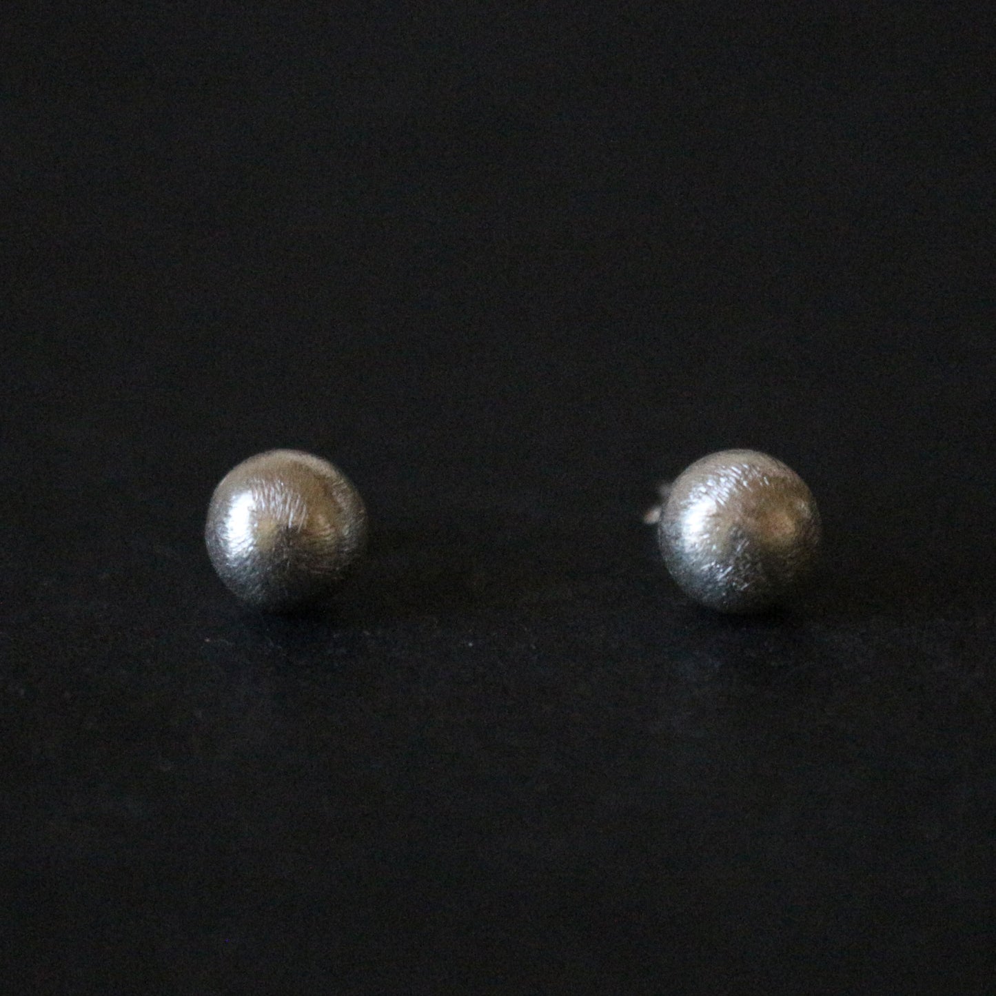 Brushed Silver Ball Stud Earrings