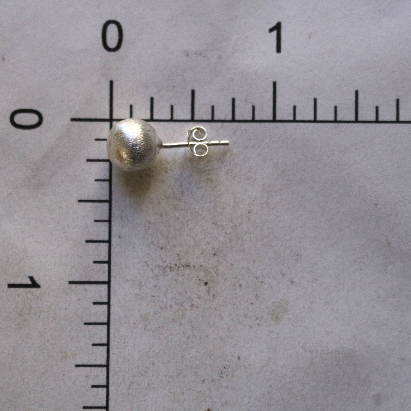 Brushed Silver Ball Stud Earrings