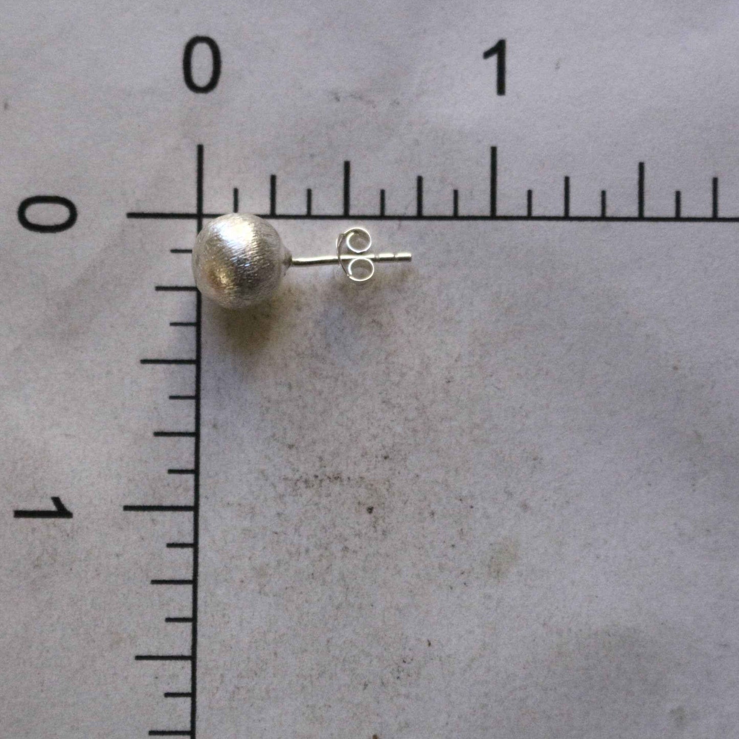 Brushed Silver Ball Stud Earrings