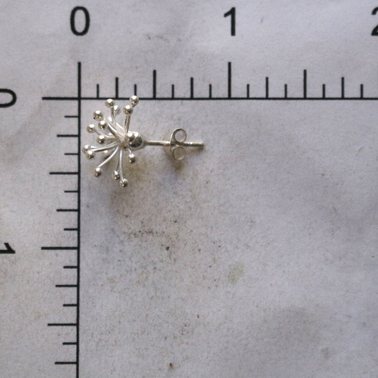 Silver Sea Urchin Stud Earrings