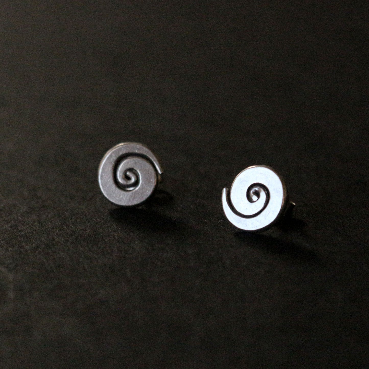 Spiral Hilltribe Silver Stud Earrings