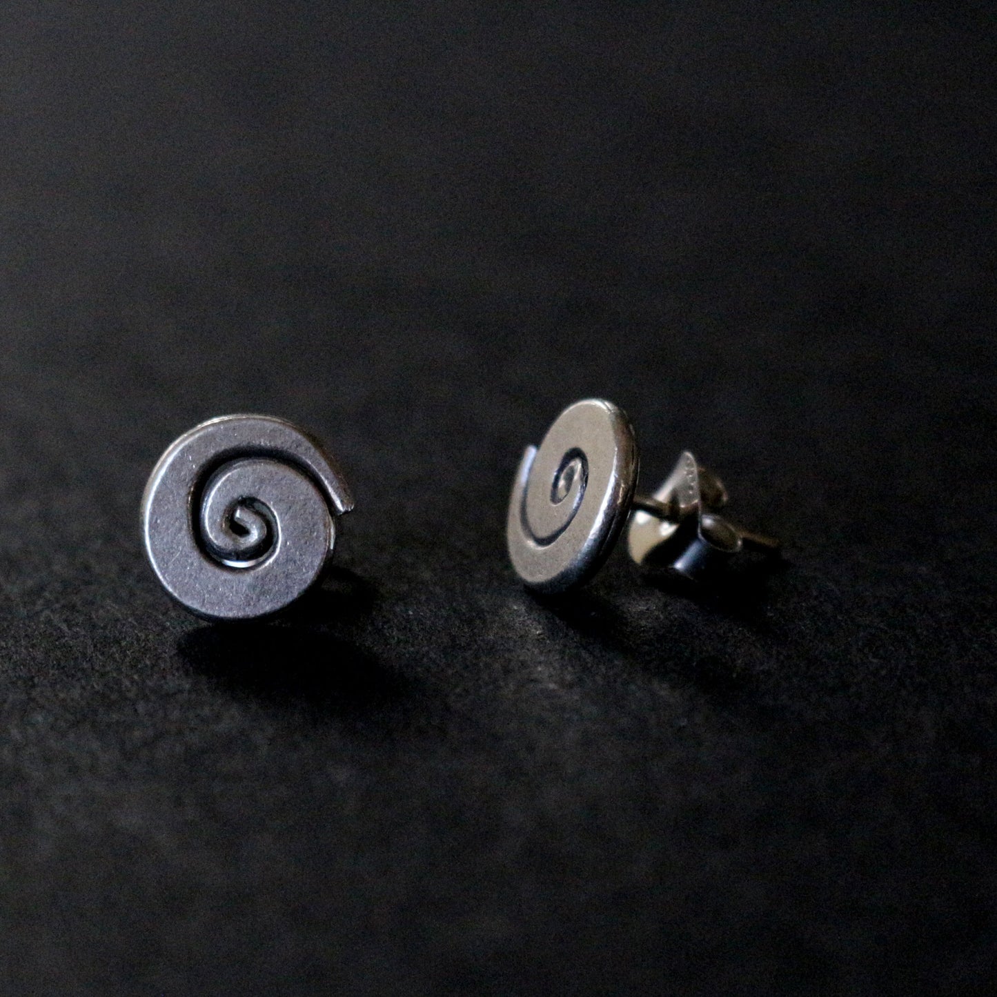 Spiral Hilltribe Silver Stud Earrings