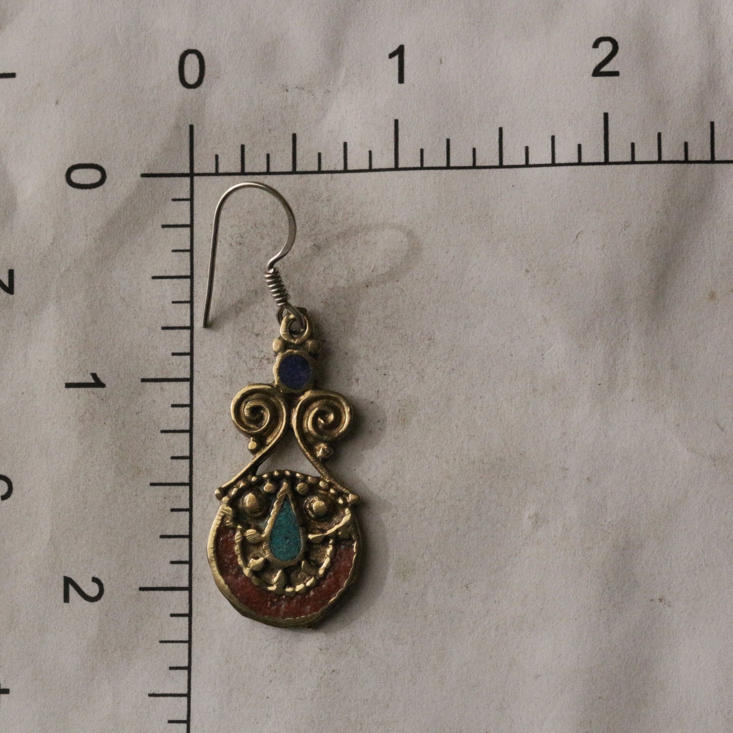 Turquoise & Coral Inlay Earrings