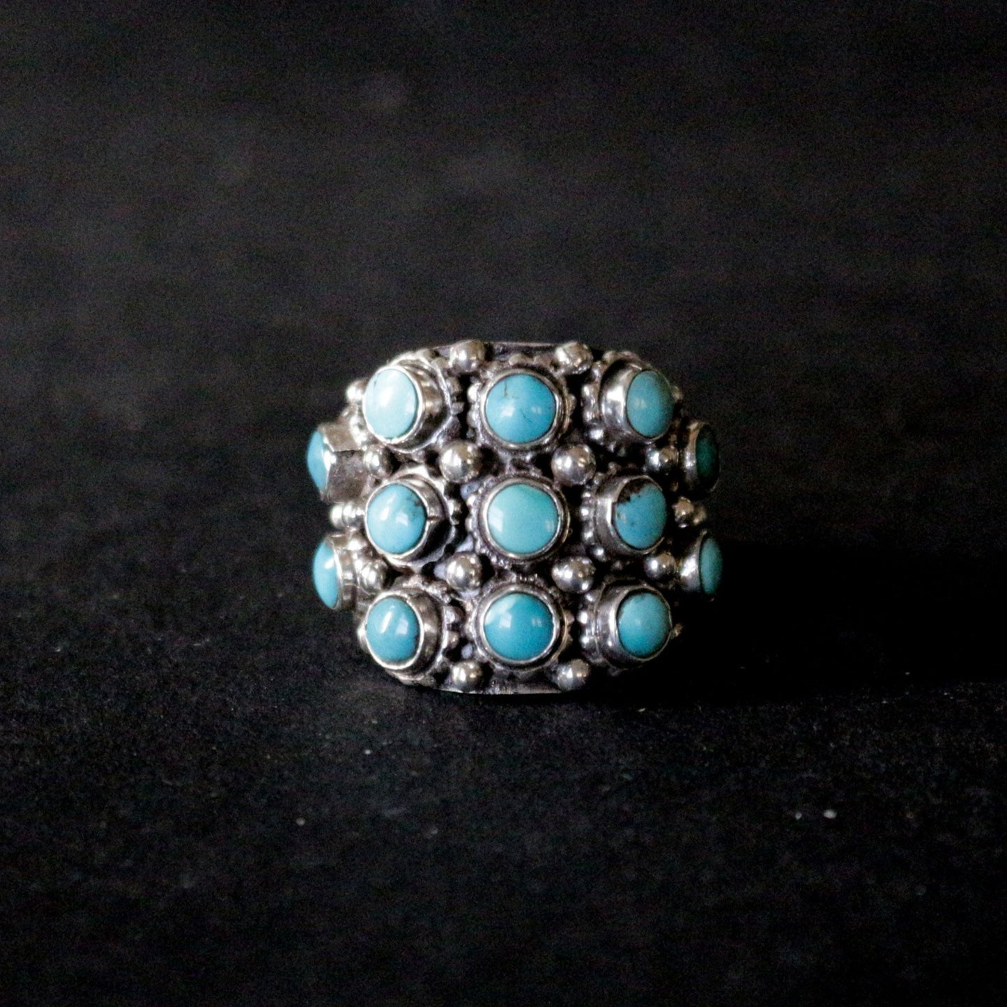 Multi Stone Silver Ring