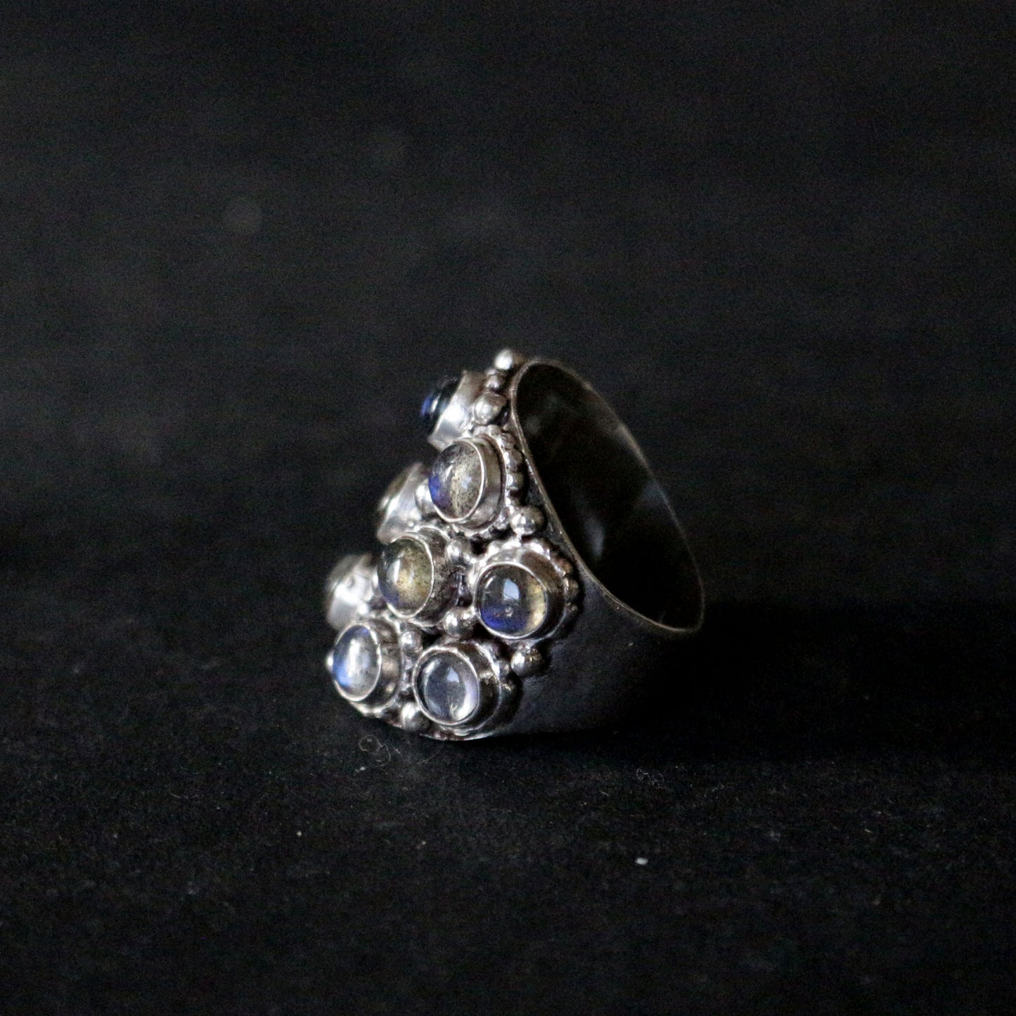 Multi Stone Silver Ring