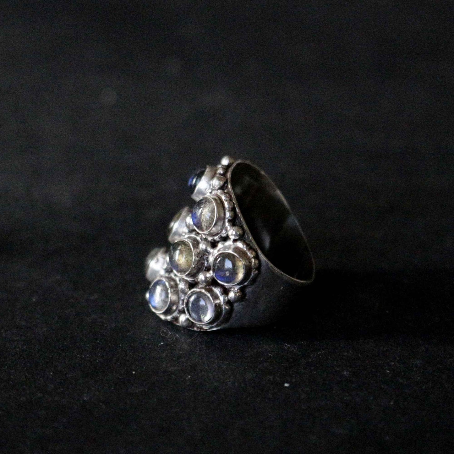 Multi Stone Silver Ring