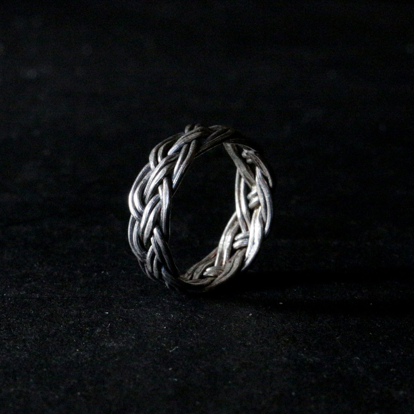 Braided Silver Band Ring
