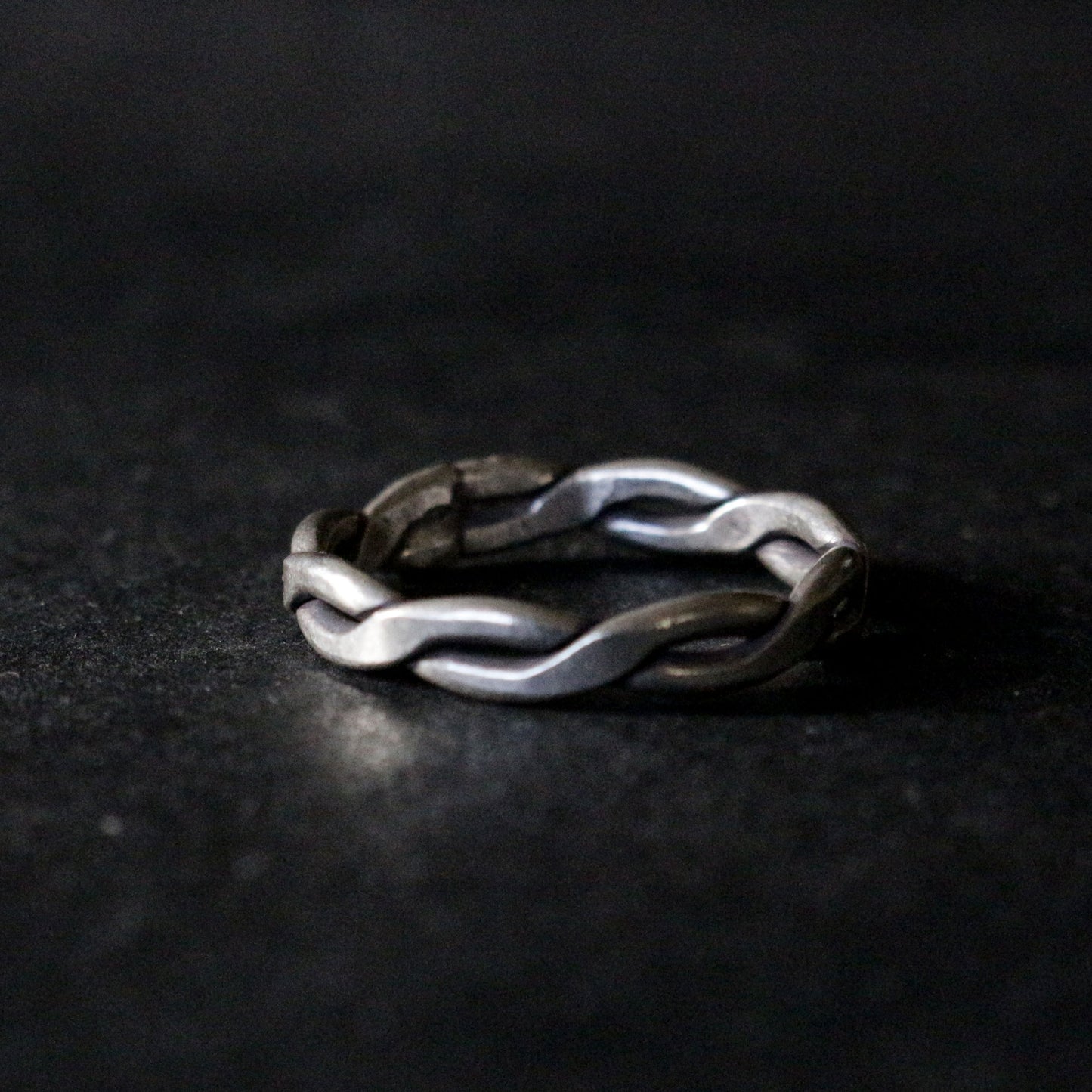 Braided Silver Band Ring