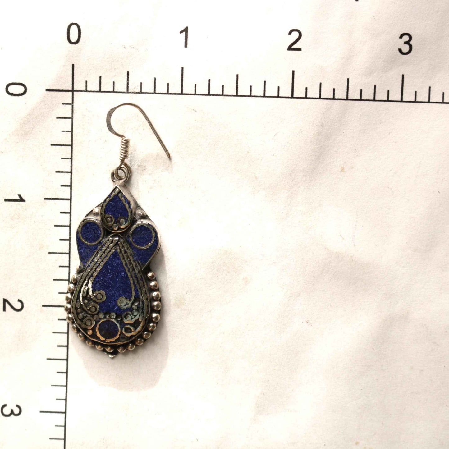 Lapis Lazuli Inlay Dangle Earrings