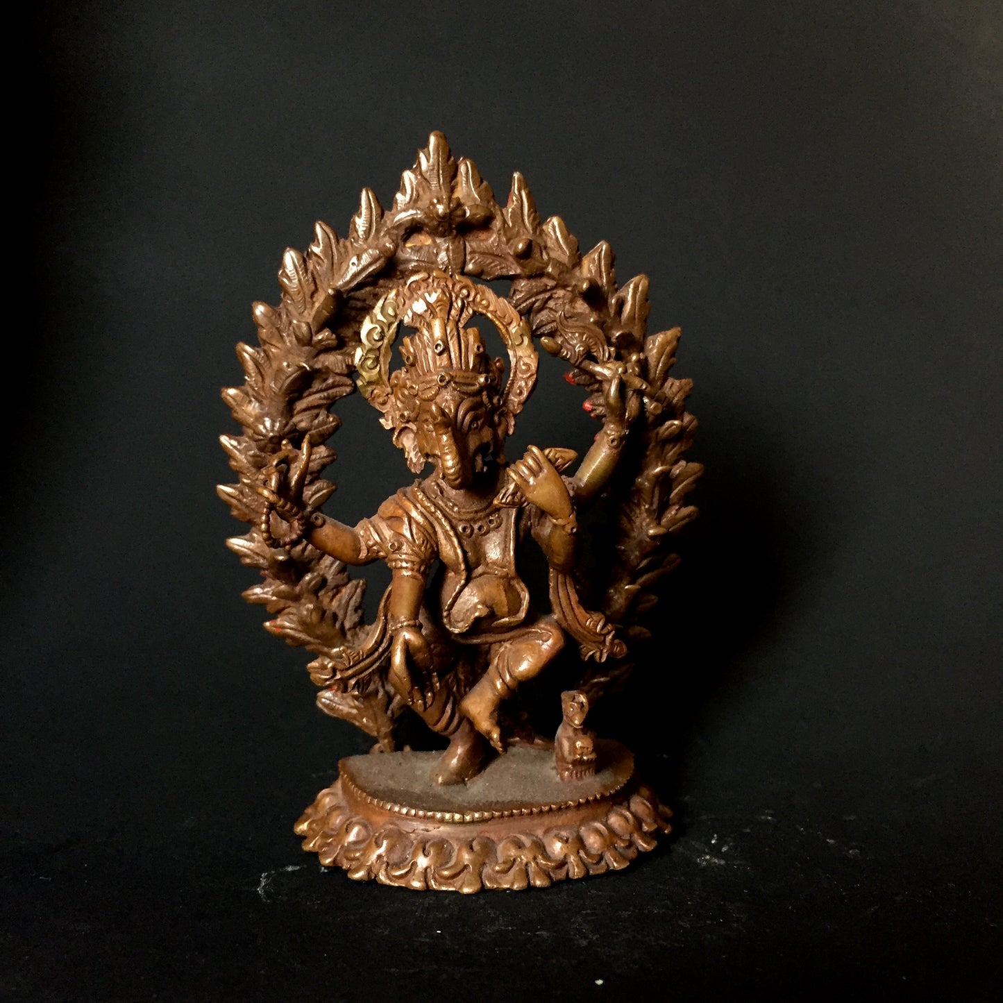 Dancing Ganesha with Flaming Aureole