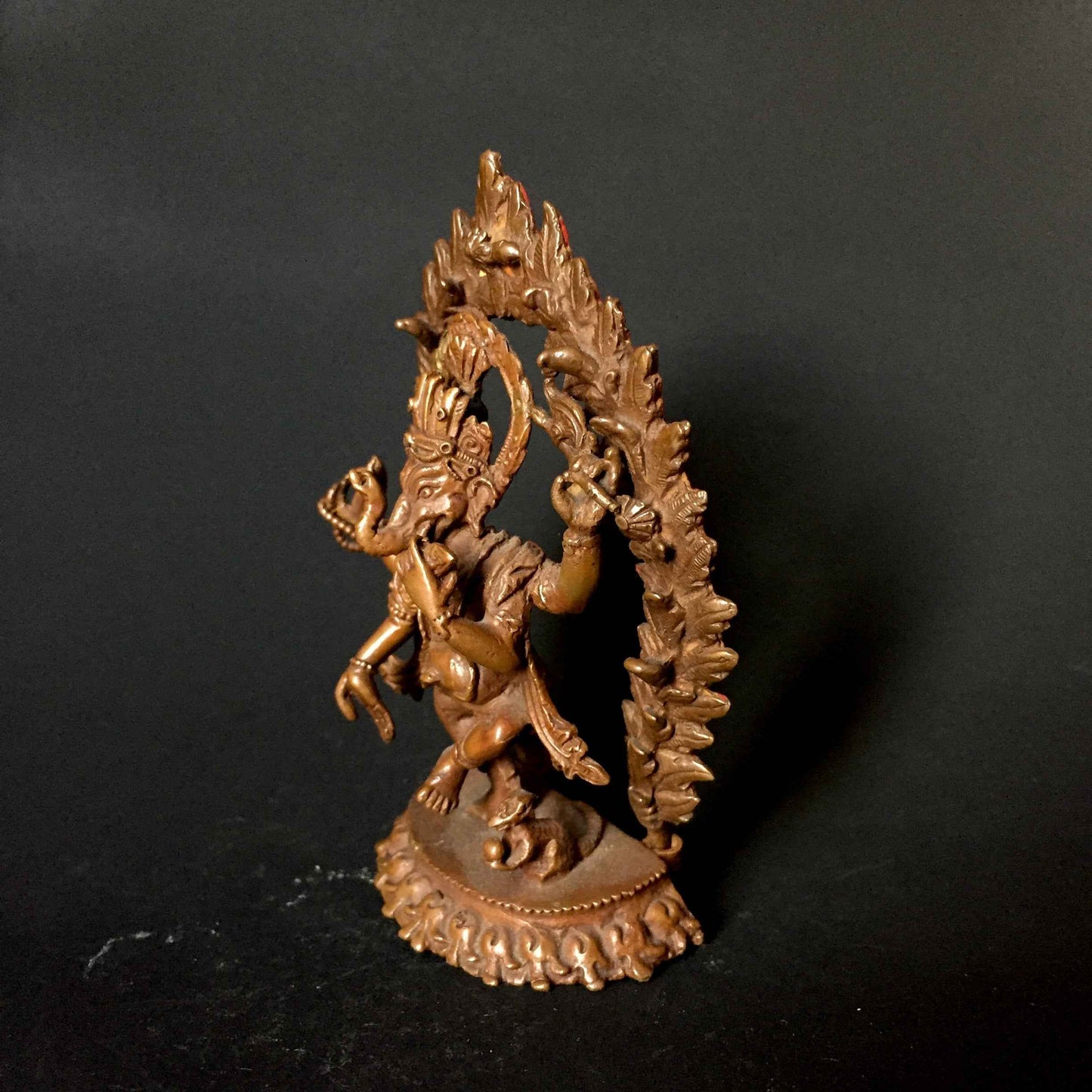 Dancing Ganesha with Flaming Aureole