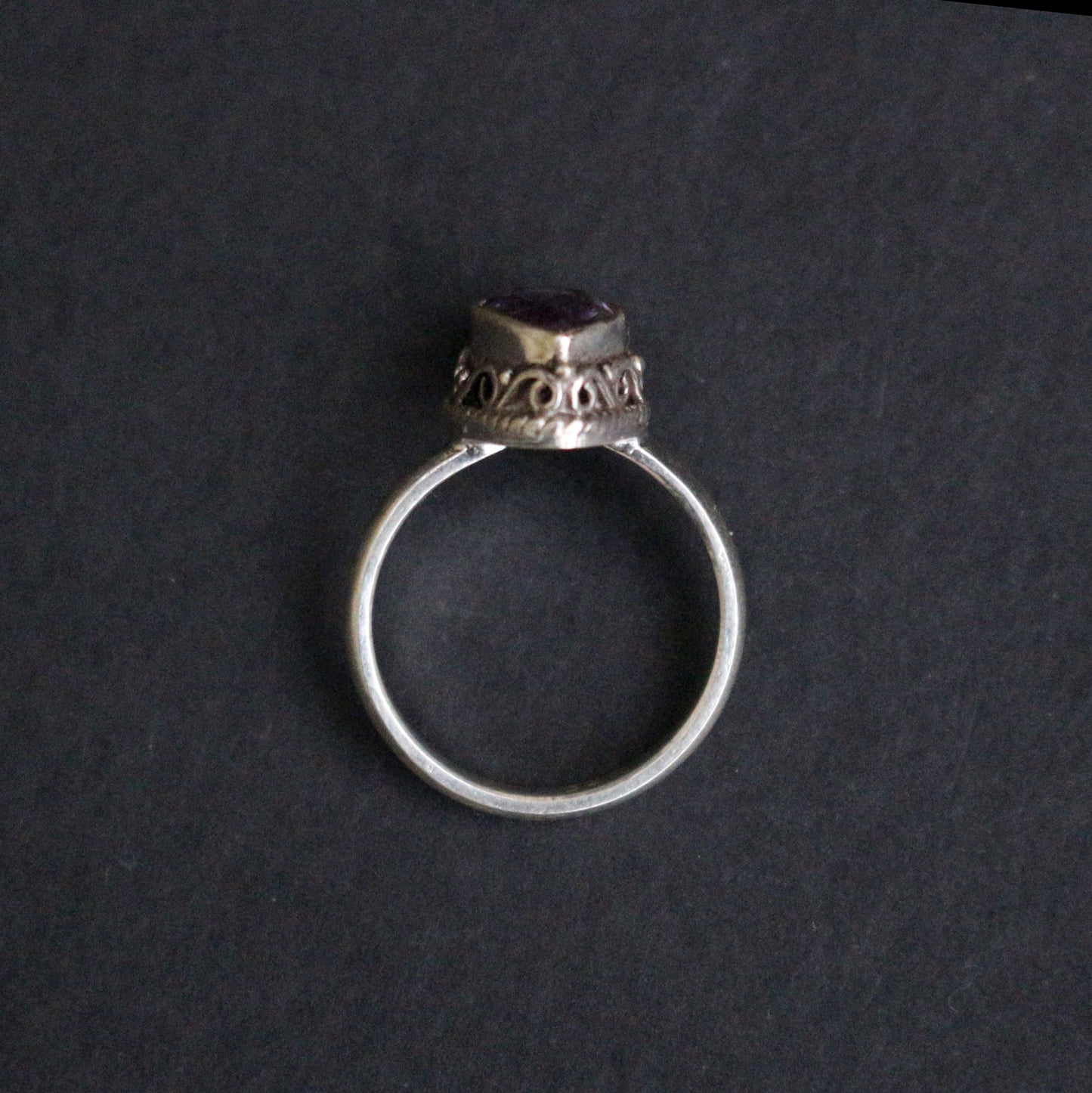 Faceted Amethyst Silver Ring