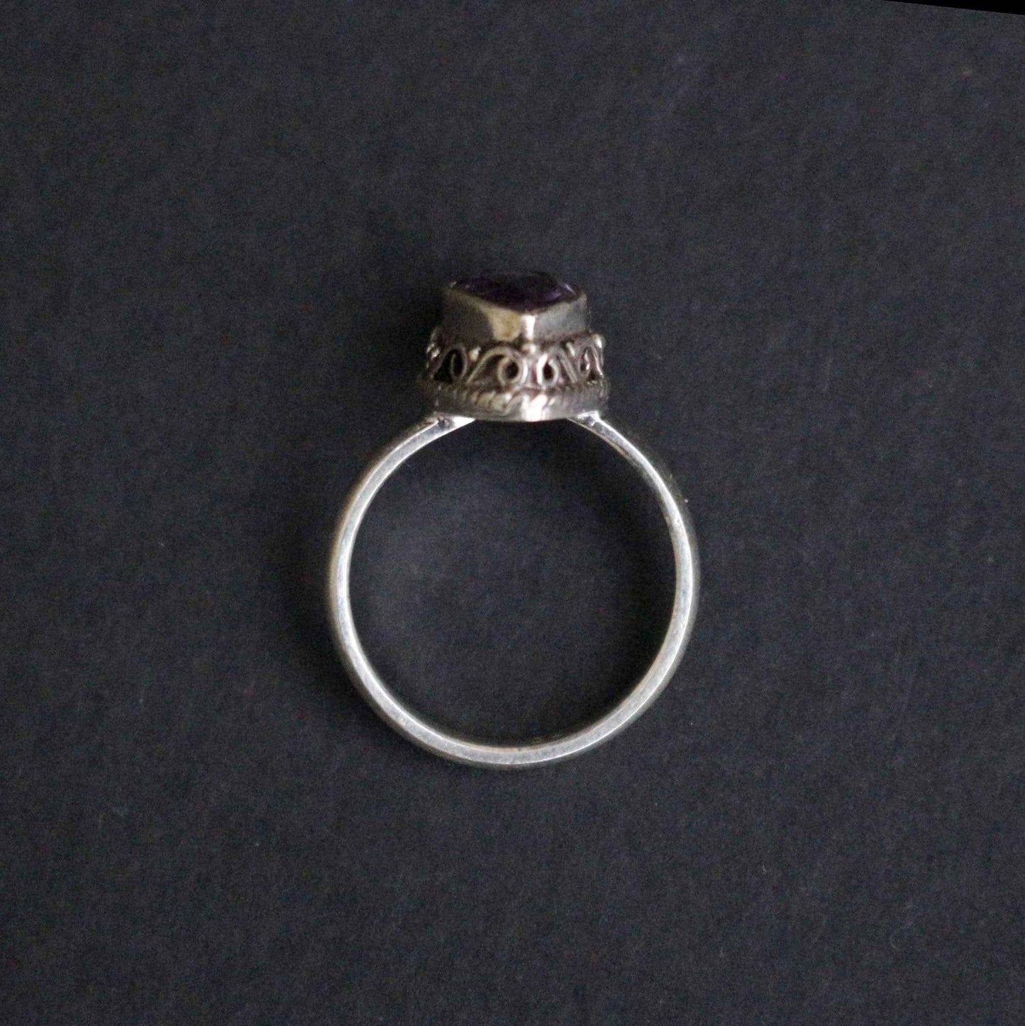 Faceted Amethyst Silver Ring