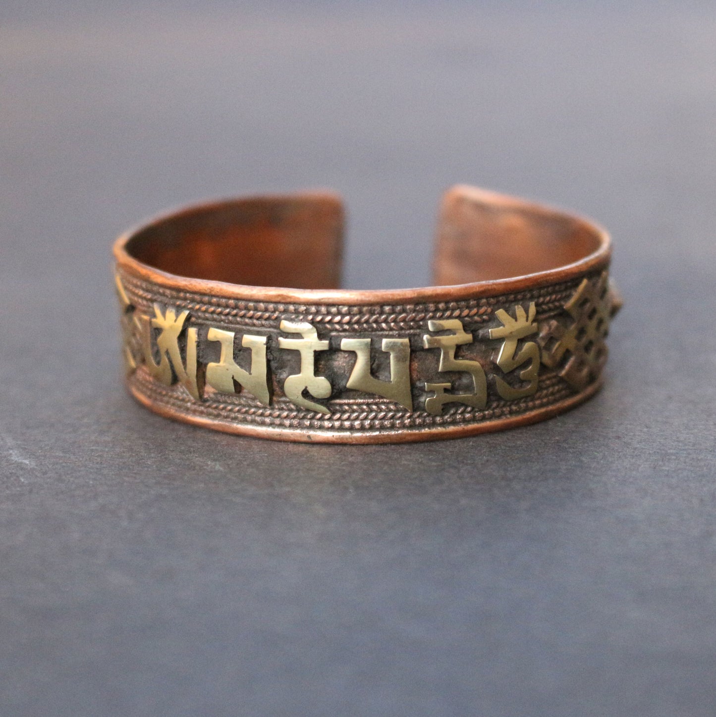 Om Mani Mantra Copper Cuff