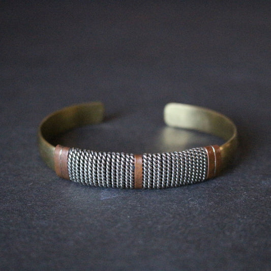 Twisted Wire Brass & Copper Cuff Bracelet