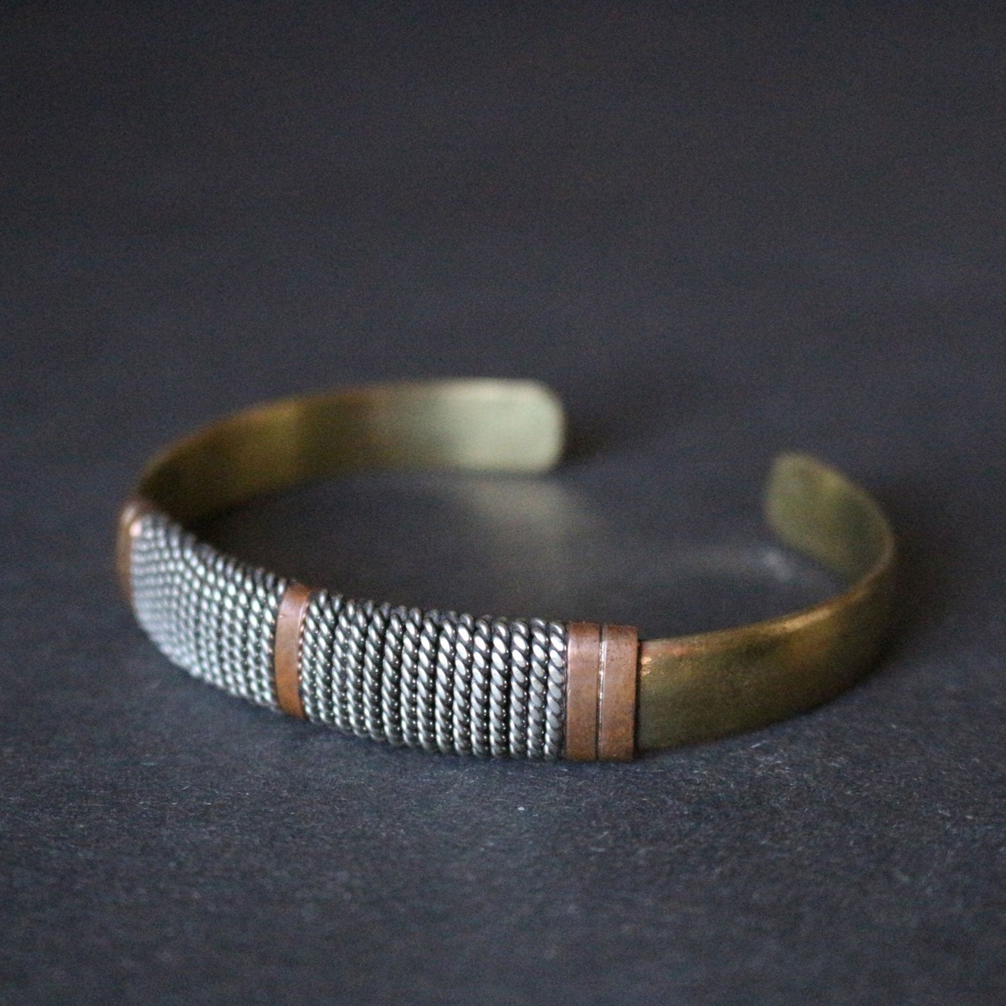 Twisted Wire Brass & Copper Cuff Bracelet