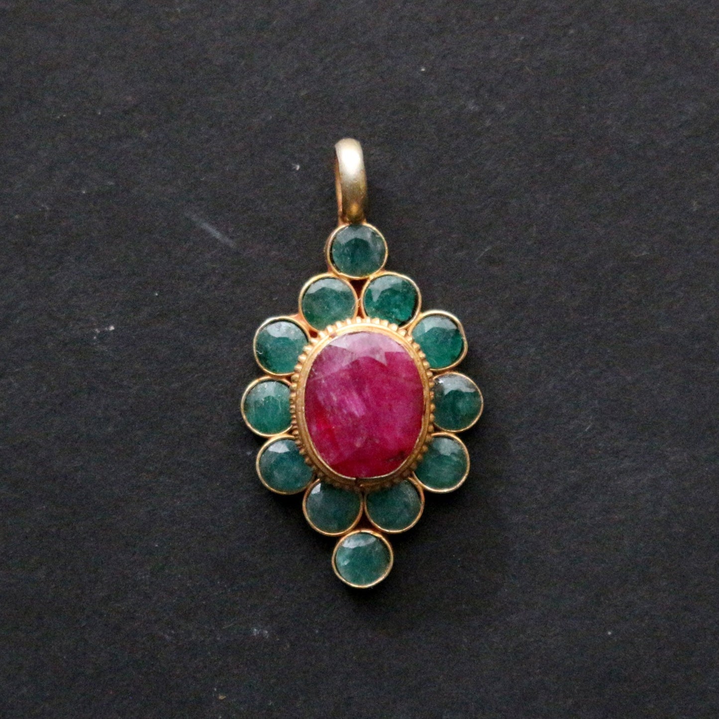 Emerald & Ruby Pendant