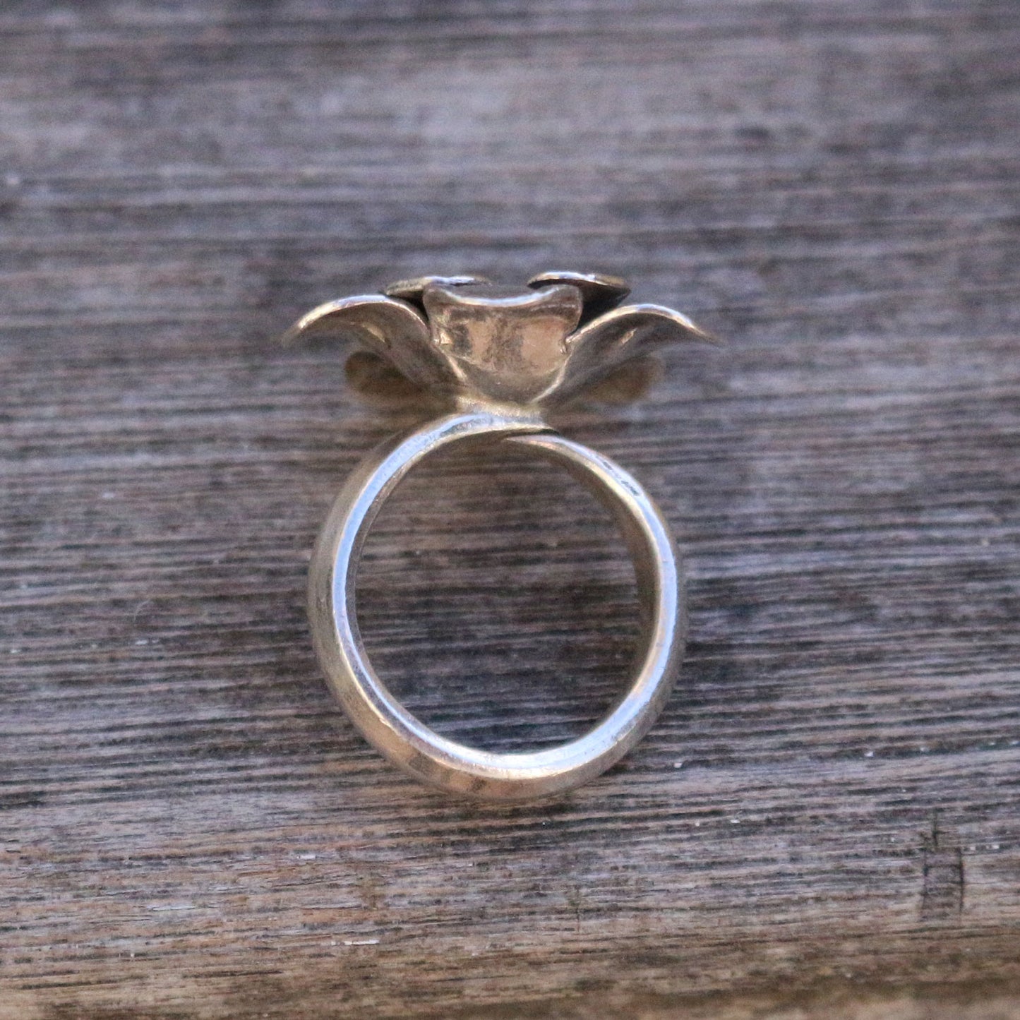 Silver Flower Bud Ring
