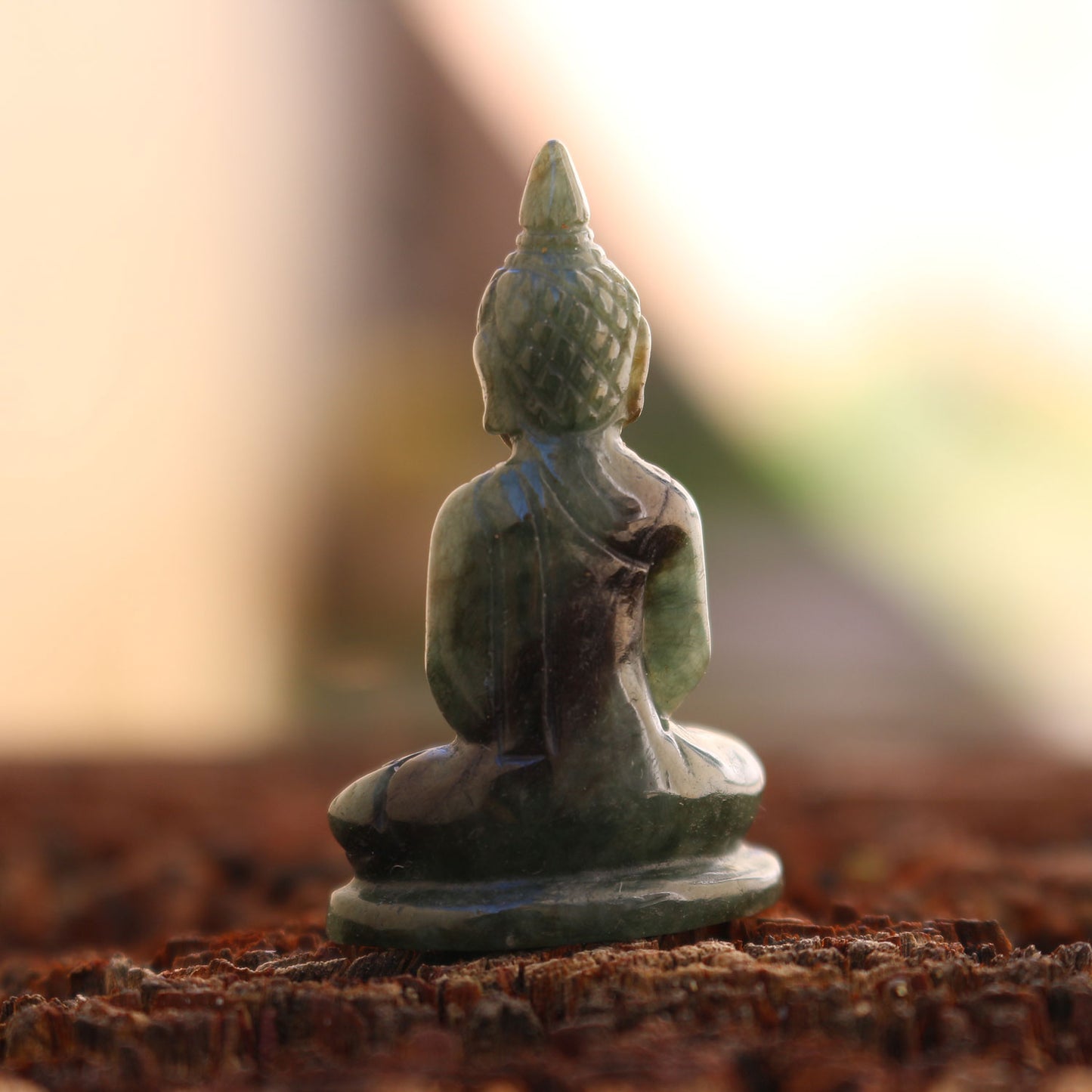 Green Jade Meditating Buddha Statue