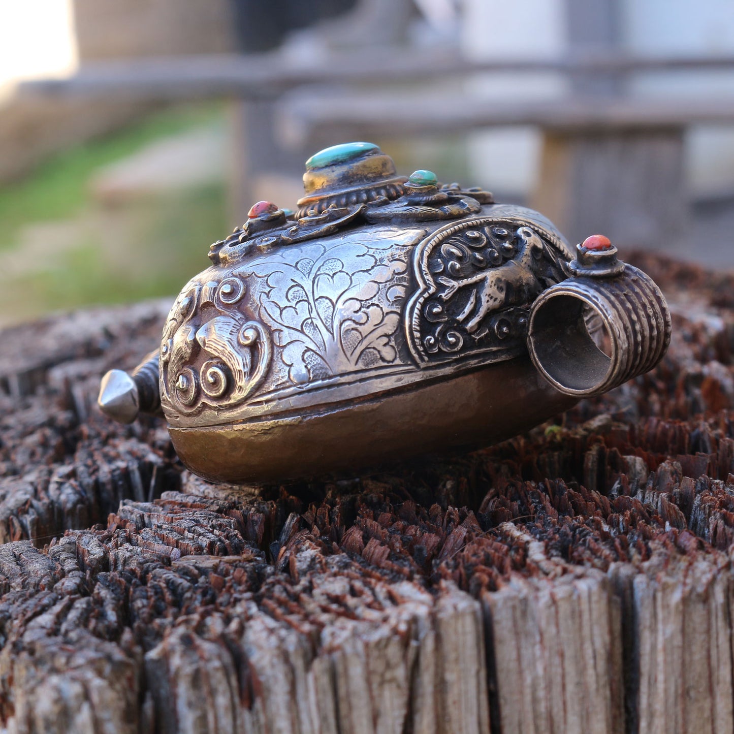 Vintage Tibetan Ghua Prayer Box