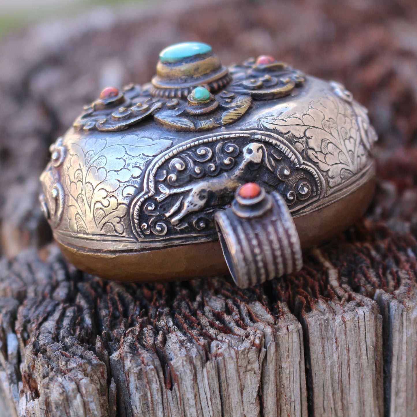 Vintage Tibetan Ghua Prayer Box