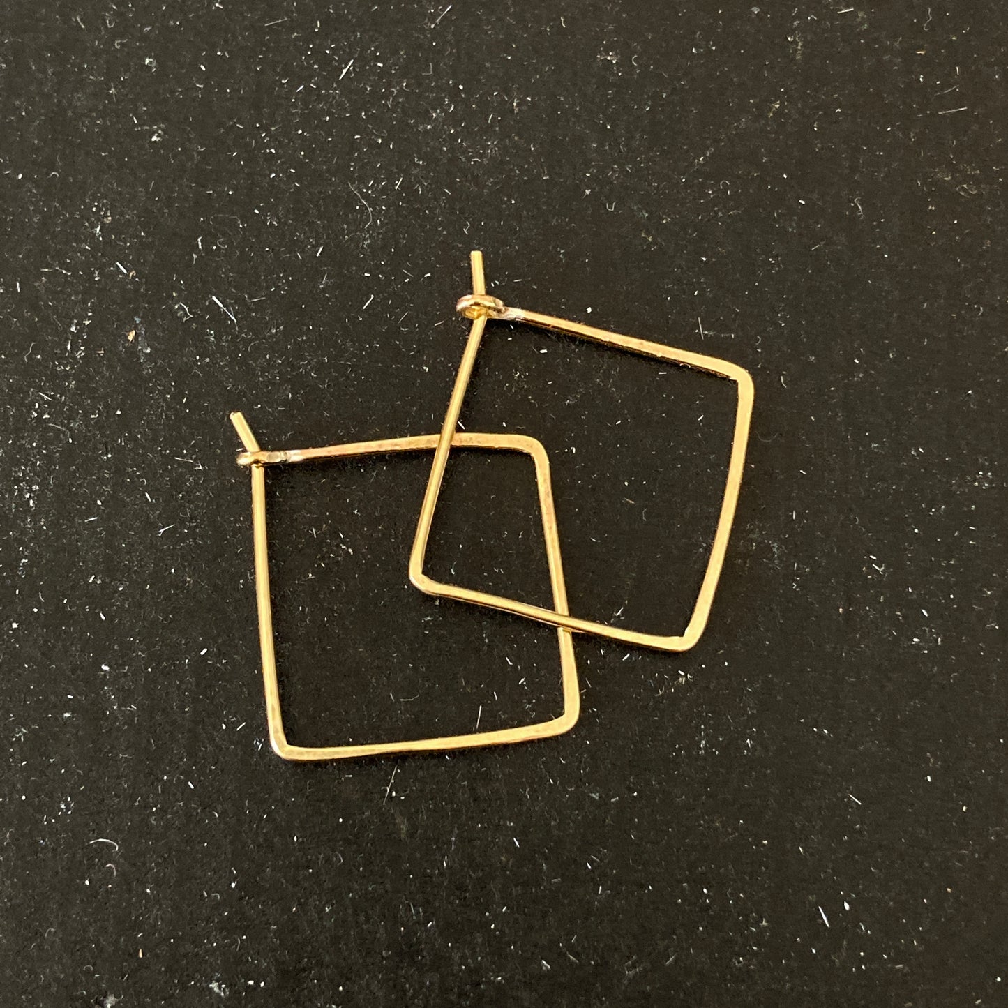 Small gold filled square hoops
