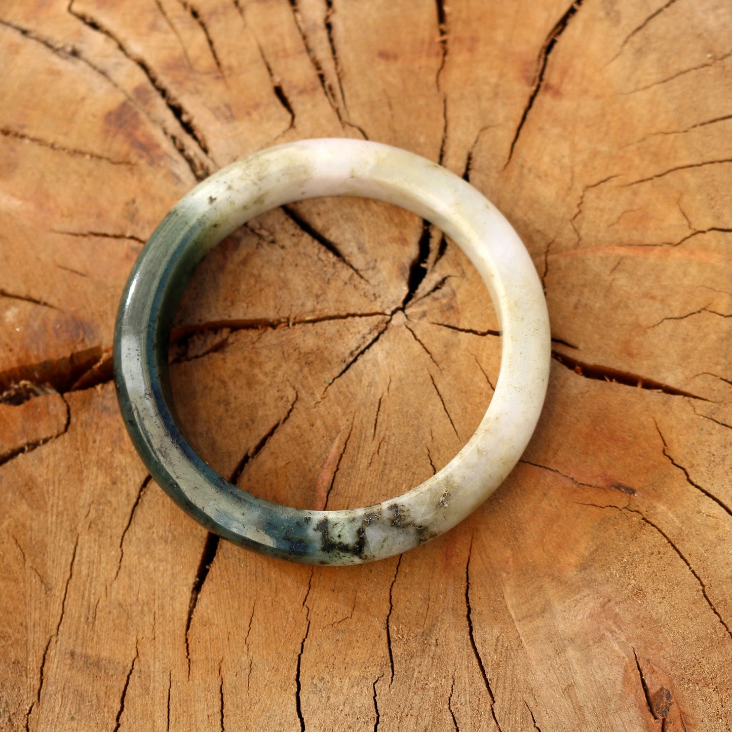 Two toned Jade Bangle