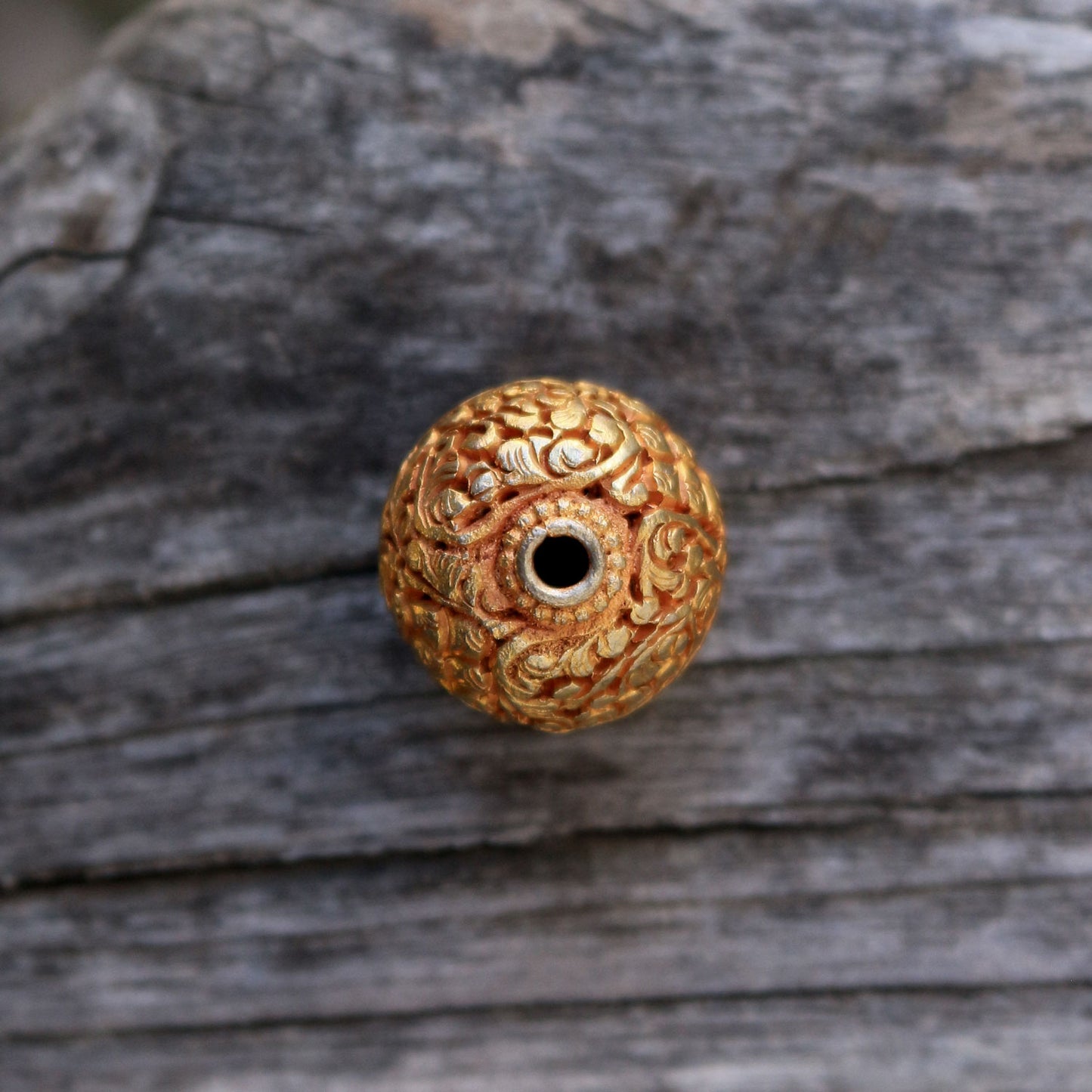 Hand Carved Round Bead